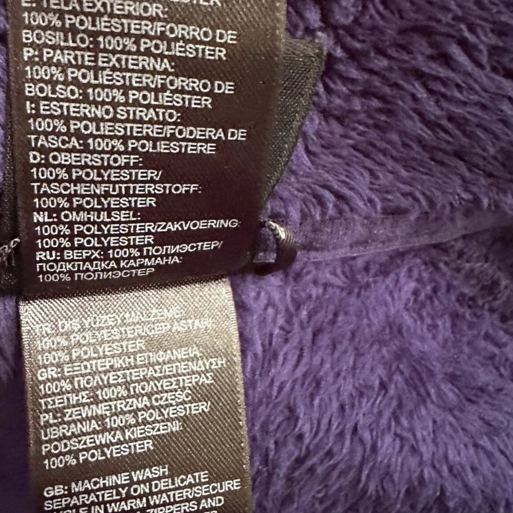 North Face Fleece Jacket Women’s S Purple Osito Soft bluish/purple Sherpa Logo - Picture 8 of 15